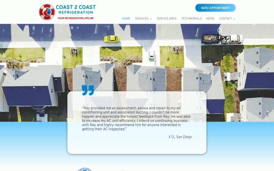 New Website Launch:  Coast 2 Coast Refrigeration