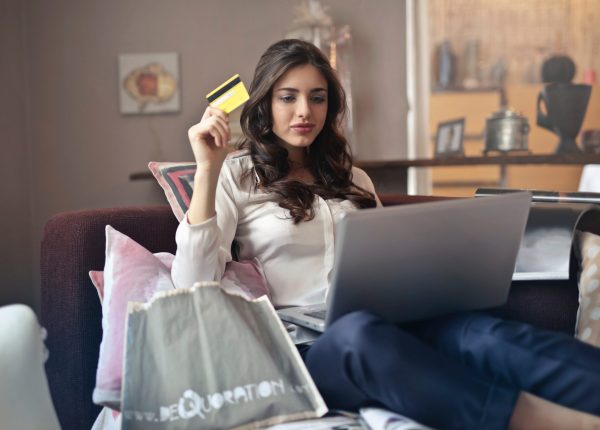 women making an online purchase