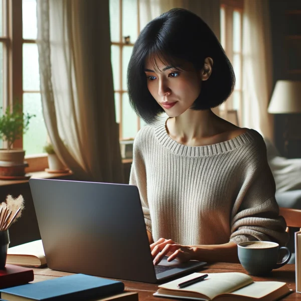 Woman doing research.